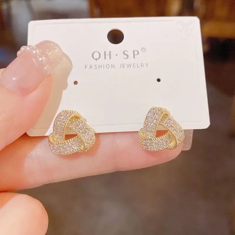 925 Silver Zircon Pearl Geometric Earrings - Image 37