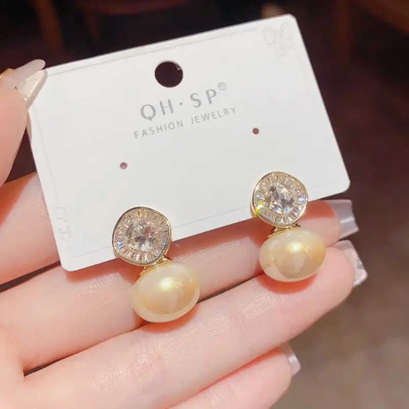 925 Silver Zircon Pearl Geometric Earrings - Image 41
