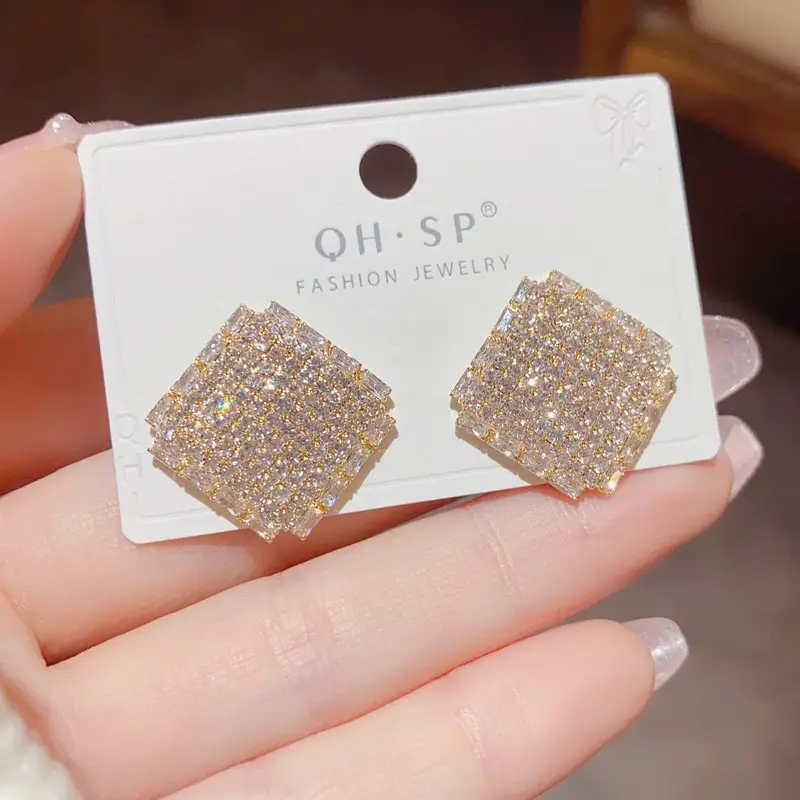 925 Silver Zircon Pearl Geometric Earrings - Image 43