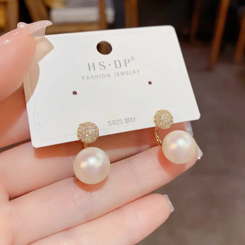 925 Silver Zircon Pearl Geometric Earrings - Image 54