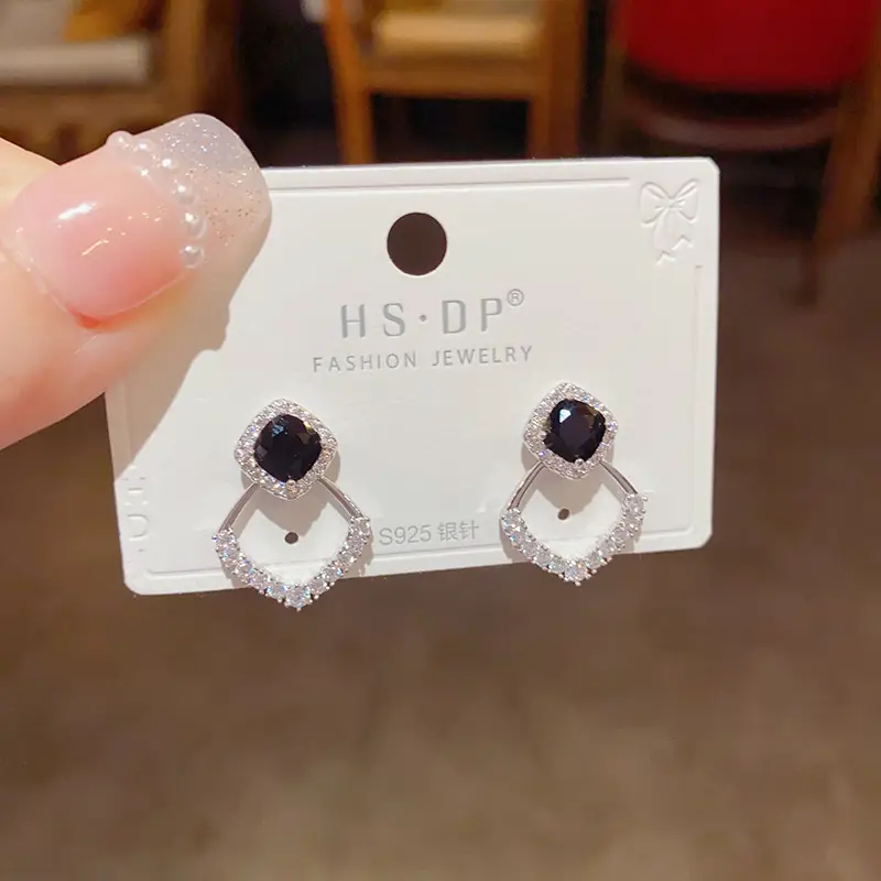 925 Silver Zircon Pearl Geometric Earrings — feature 27
