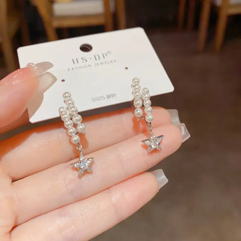 925 Silver Zircon Pearl Geometric Earrings — feature 10