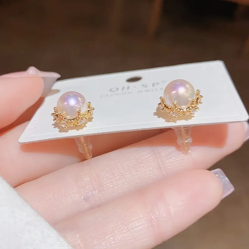 925 Silver Zircon Pearl Geometric Earrings - Image 61