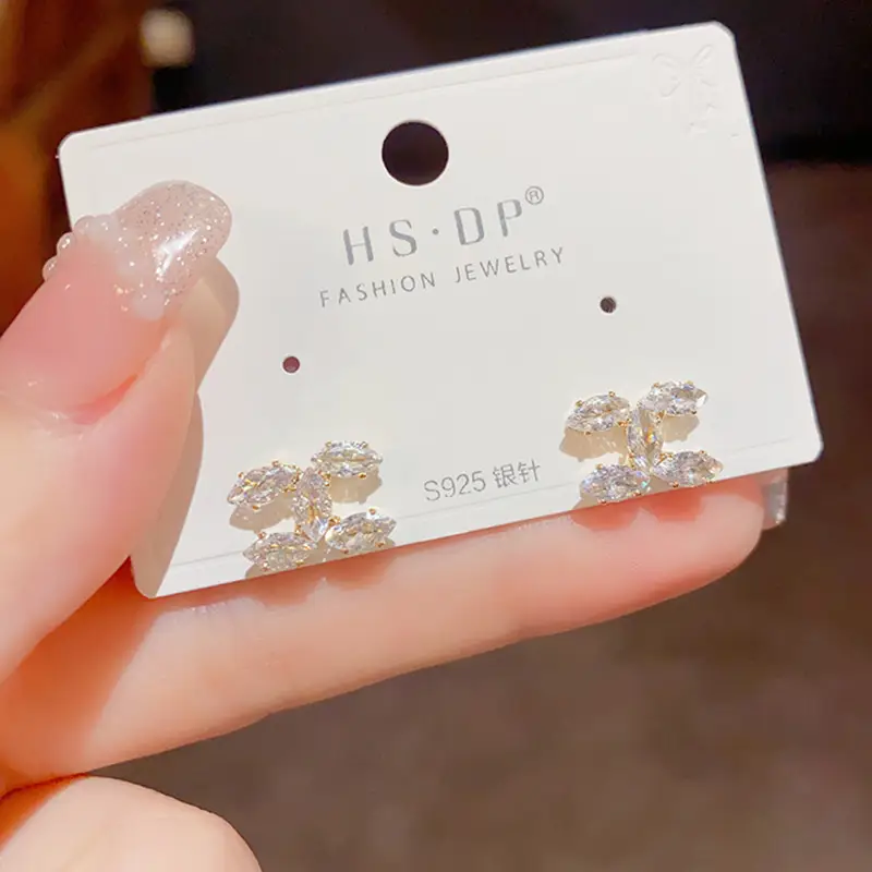 925 Silver Zircon Pearl Geometric Earrings — feature 15