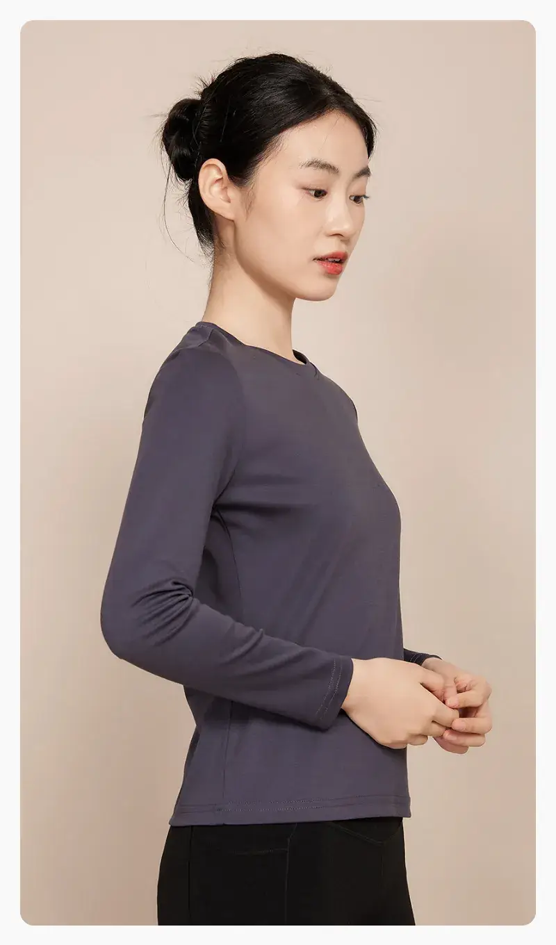 Women Cotton Moisture Absorbent Long Sleeve Top — feature 17