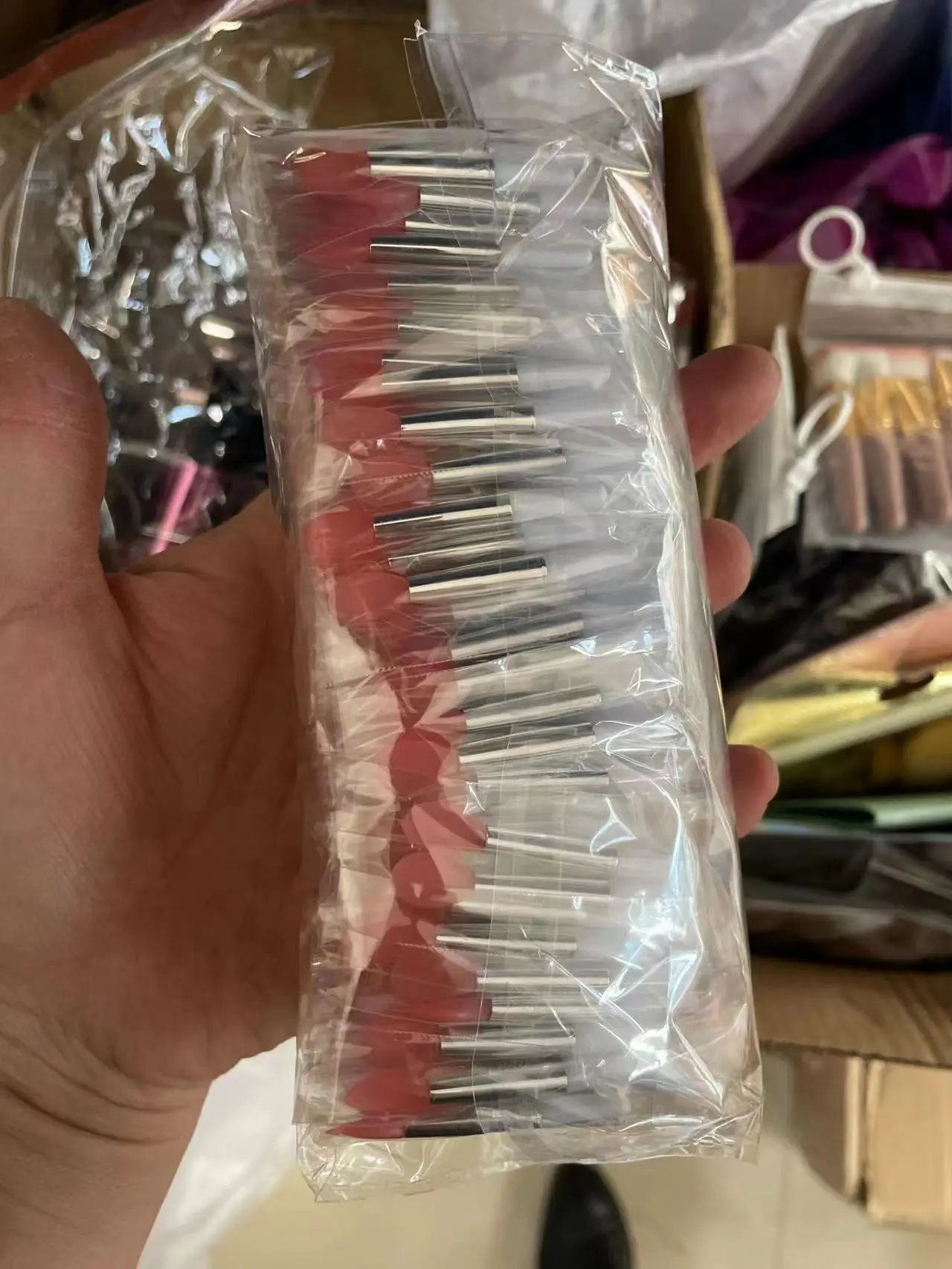 Silicone Lip Brush with Sequins, Pink, Portable — feature 11