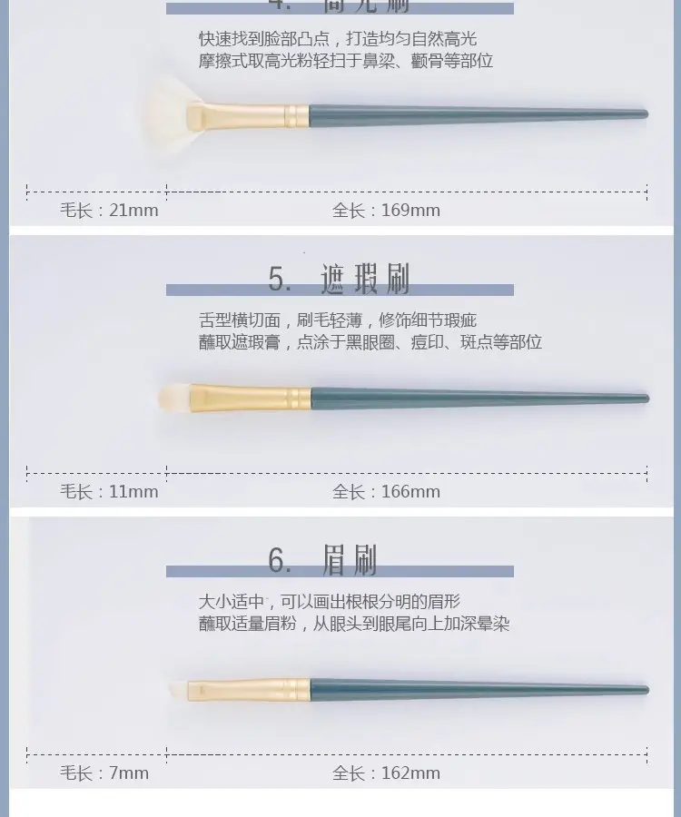 10-Piece Makeup Brush Set for Blush, Concealer, Eye Shadow & Contour β feature 10