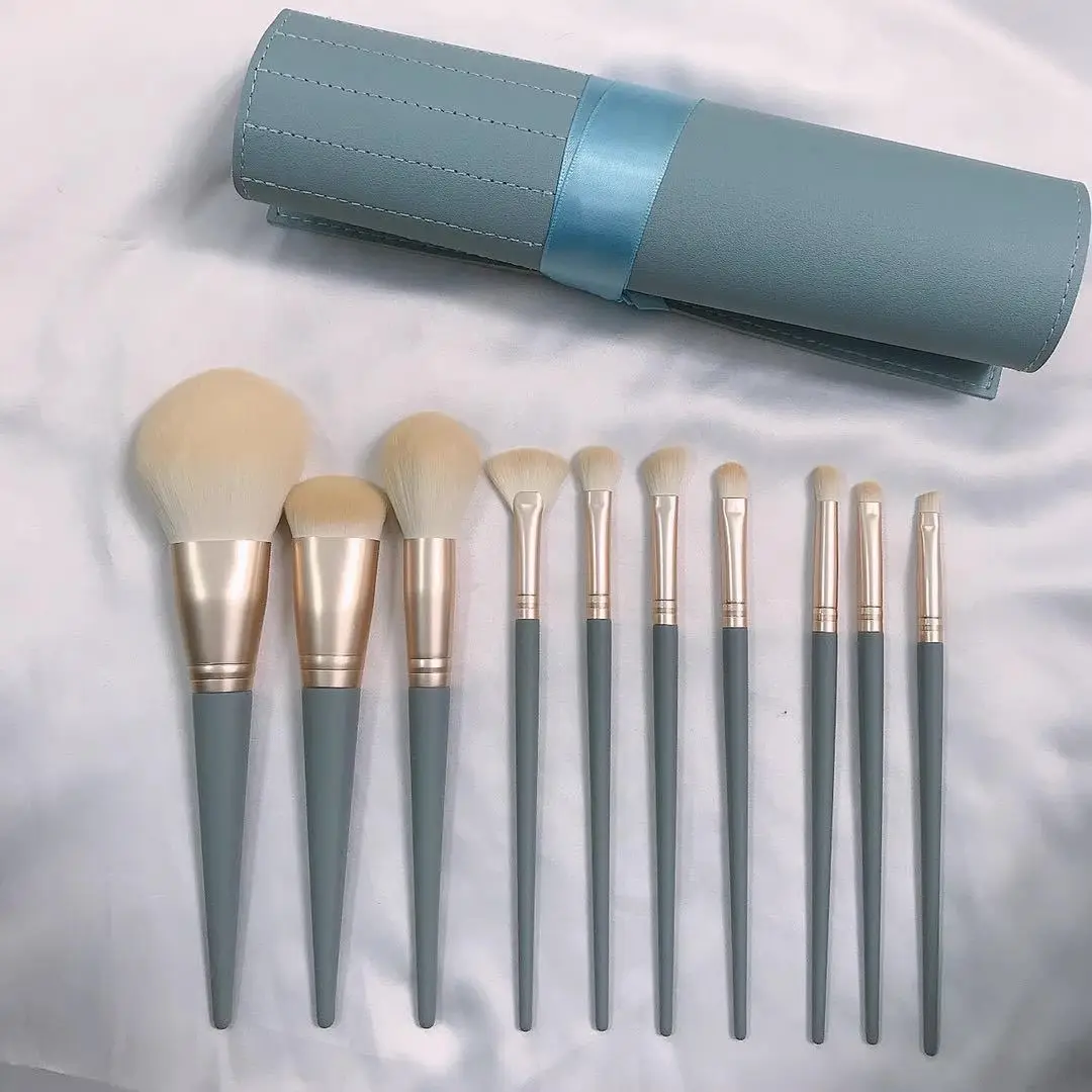 10-Piece Makeup Brush Set for Blush, Concealer, Eye Shadow & Contour β feature 6