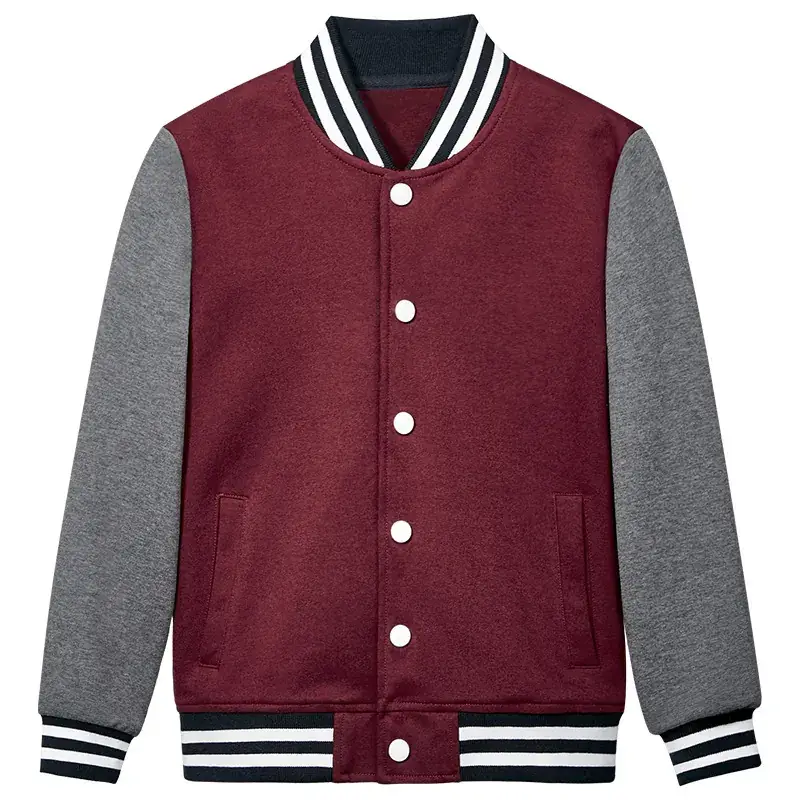 Primary School Jujube Red Baseball Coat & Pants Set