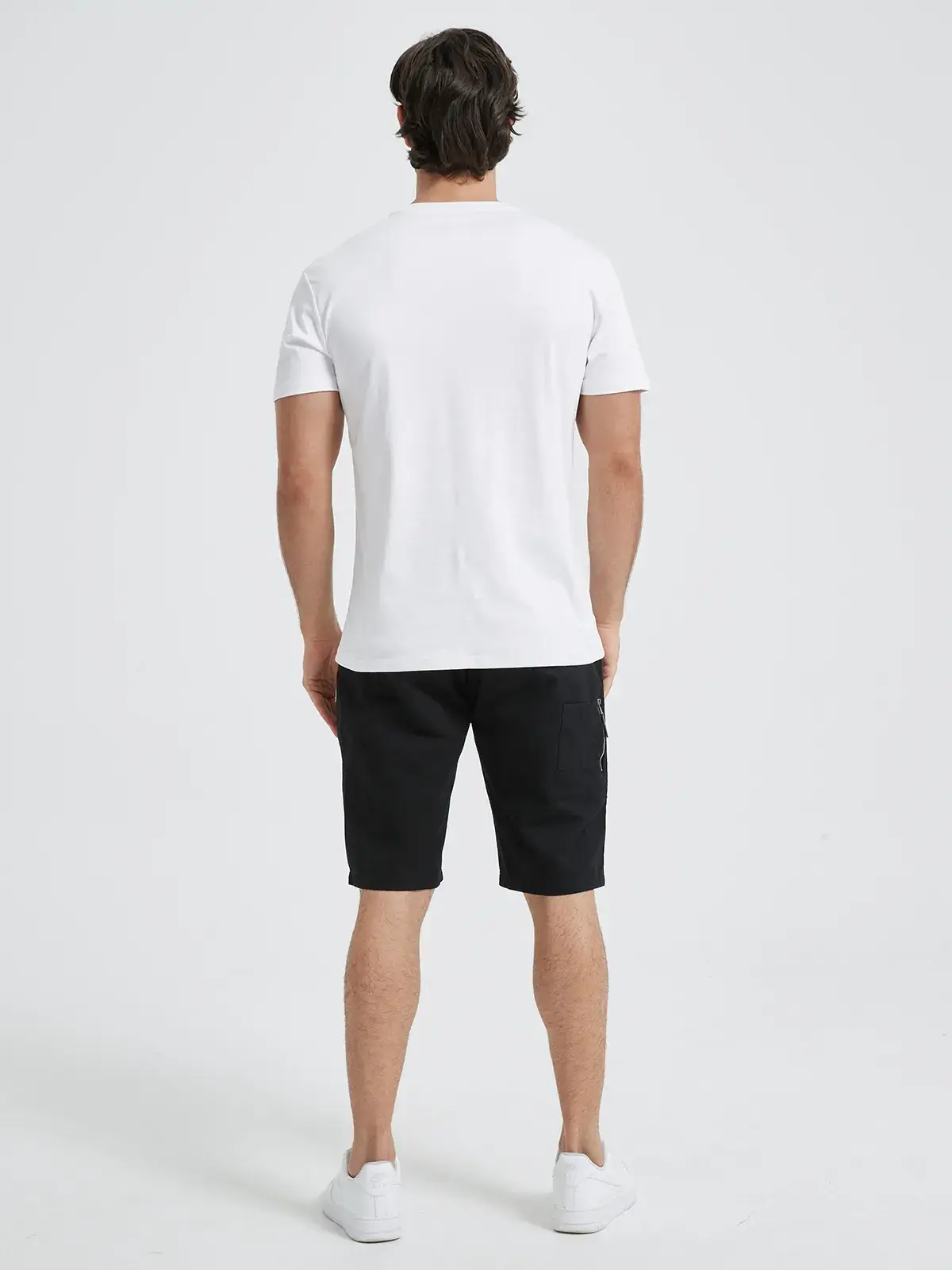 Men White Long Sleeve T-Shirt Summer Regular - Image 8