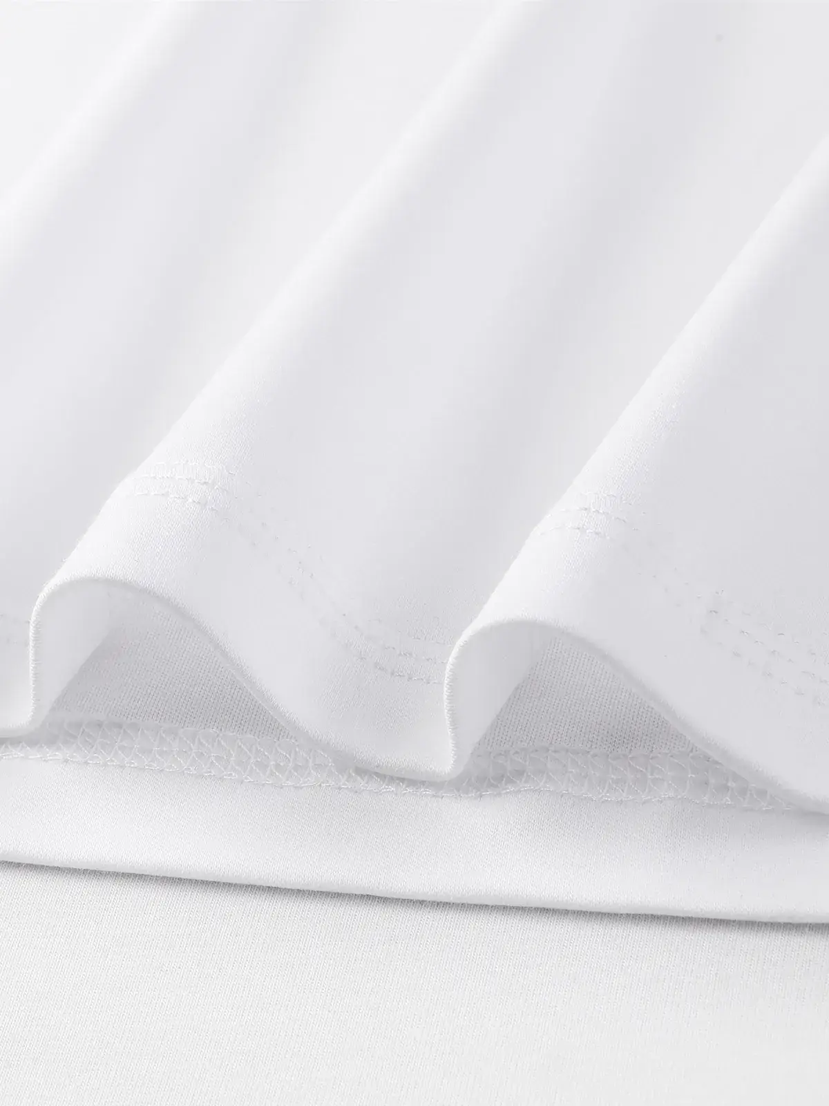Men White Long Sleeve T-Shirt Summer Regular - Image 9