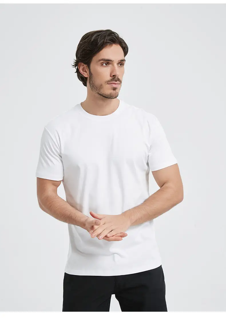 Men White Long Sleeve T-Shirt Summer Regular — feature 22