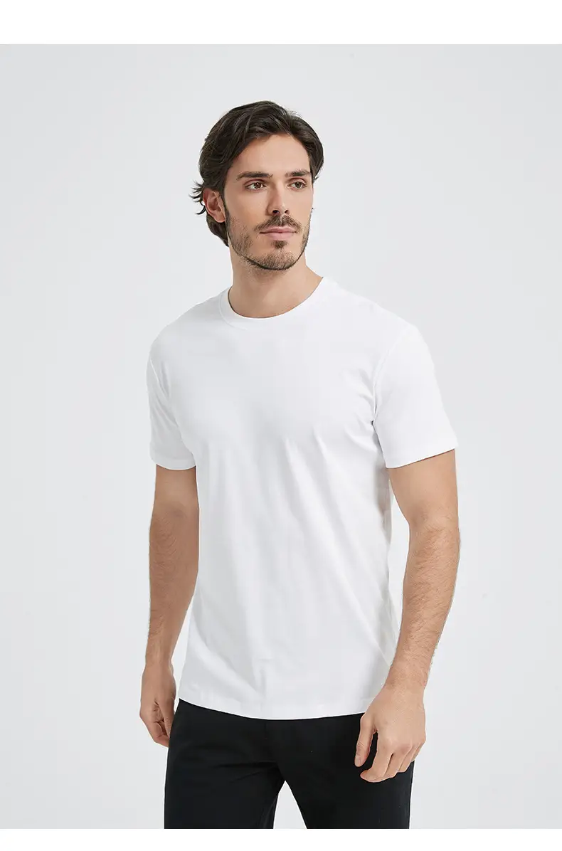 Men White Long Sleeve T-Shirt Summer Regular — feature 23