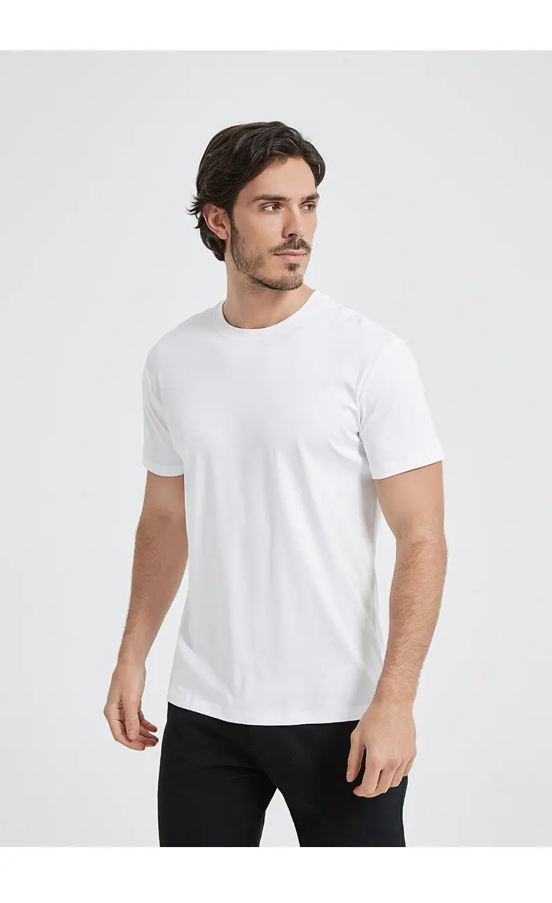 Men White Long Sleeve T-Shirt Summer Regular — feature 24