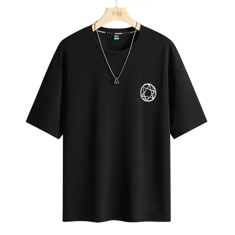 Men Cotton Printed T-Shirt M-9XL White - Image 9