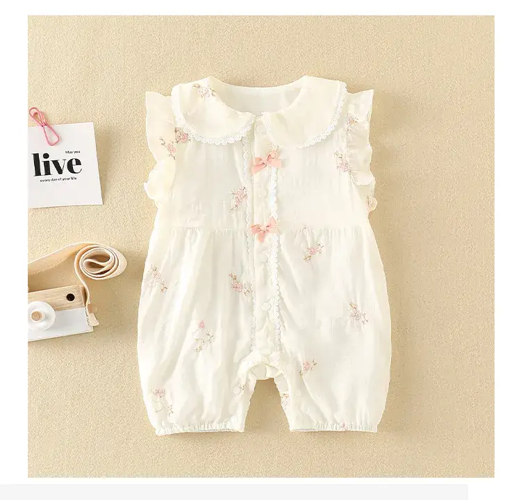 Baby Girl Jumpsuit Cream Princess Full Moon Harem Summer — feature 52