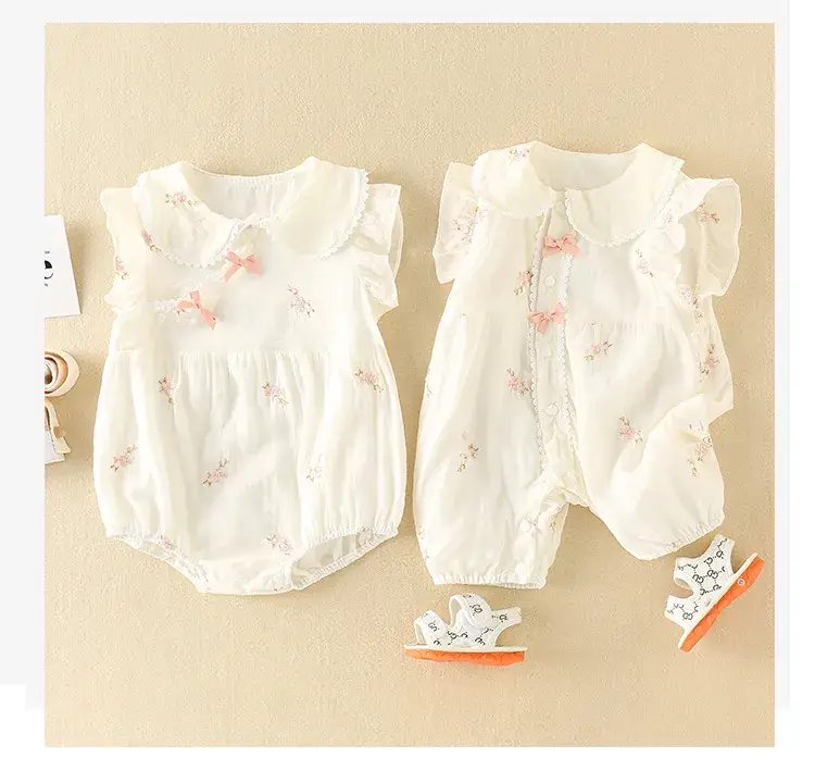 Baby Girl Jumpsuit Cream Princess Full Moon Harem Summer — feature 53