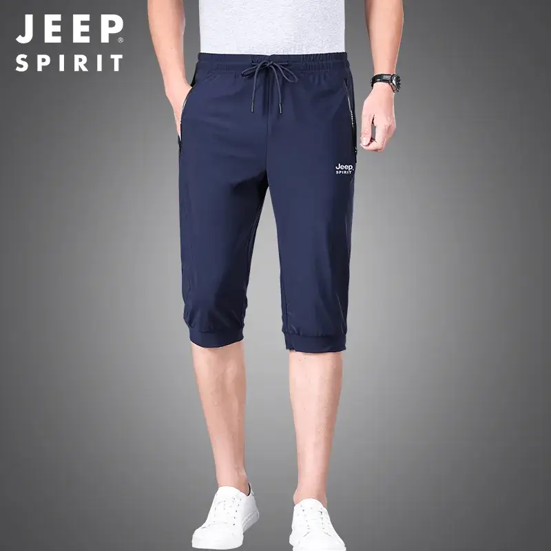 JEEP SPIRIT Men Navy Cropped Shorts 7272