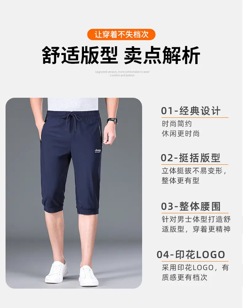 JEEP SPIRIT Men Navy Cropped Shorts 7272 — feature 4