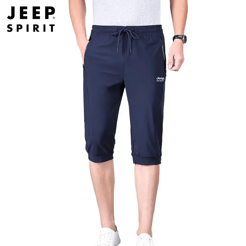JEEP SPIRIT Men Navy Cropped Shorts 7272