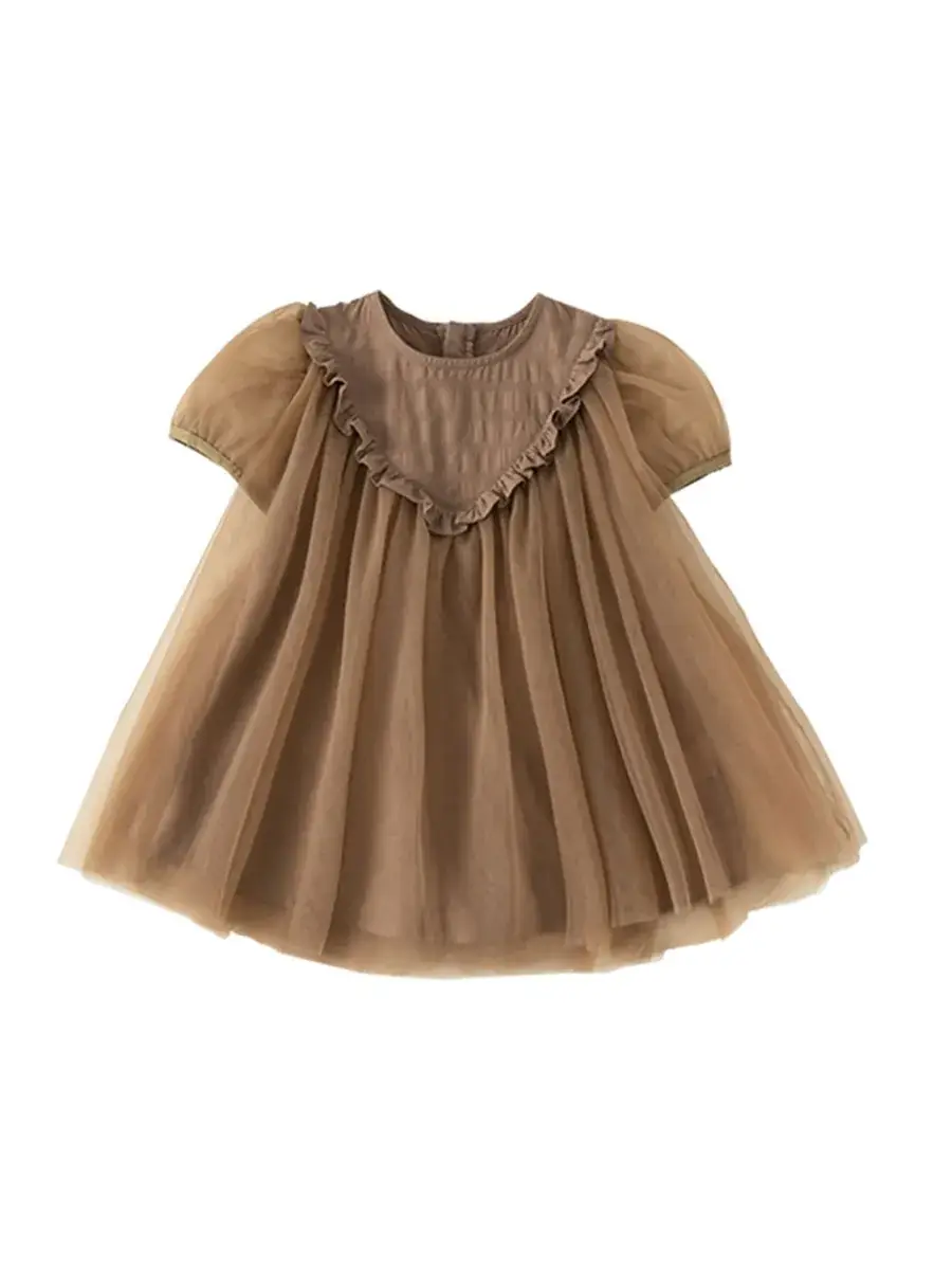 Girls Tulle Skirt Princess Tutu Dress Cream