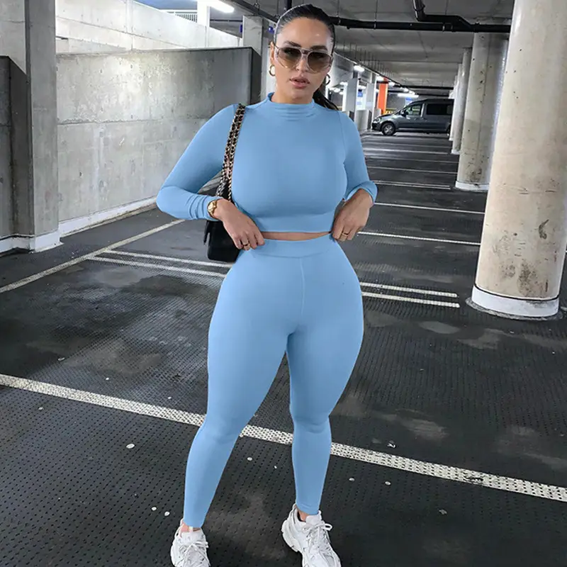 Women's Slim Fit Long Sleeve Sports Suit Brown — feature 11
