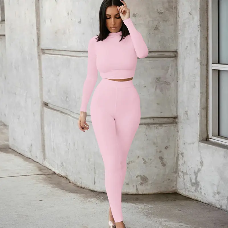 Women's Slim Fit Long Sleeve Sports Suit Brown — feature 5