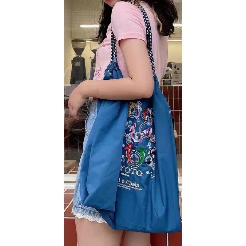 Pink Embroidered Ball & Chain Shopping Bag - Image 10