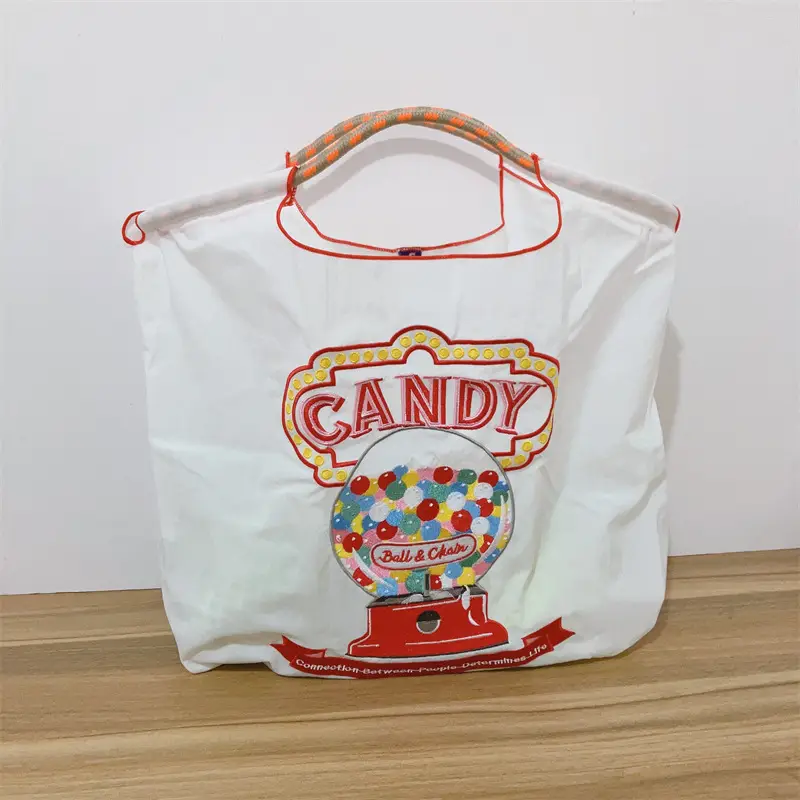 Pink Embroidered Ball & Chain Shopping Bag - Image 21