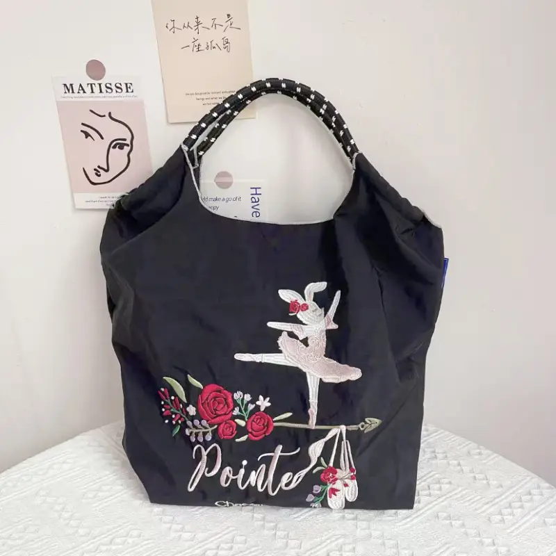 Pink Embroidered Ball & Chain Shopping Bag - Image 25