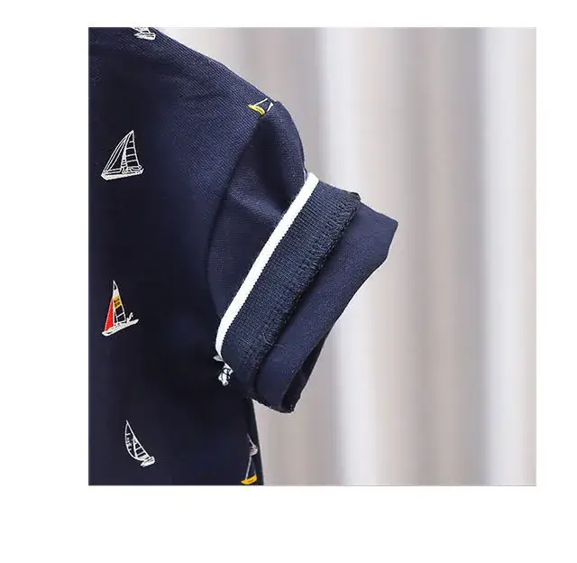 Kids Navy Sailboat Polo Shirt Short Sleeve — feature 15