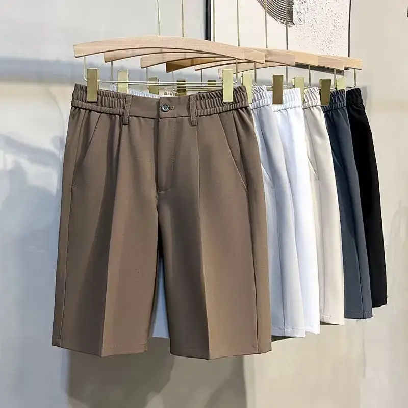Men's Pop Short Shorts Summer Ice Silk Suit Loose Trousers - Image 8