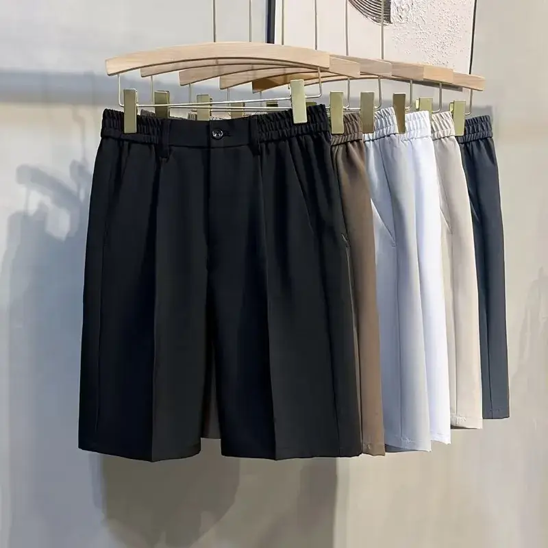 Men's Pop Short Shorts Summer Ice Silk Suit Loose Trousers - Image 9