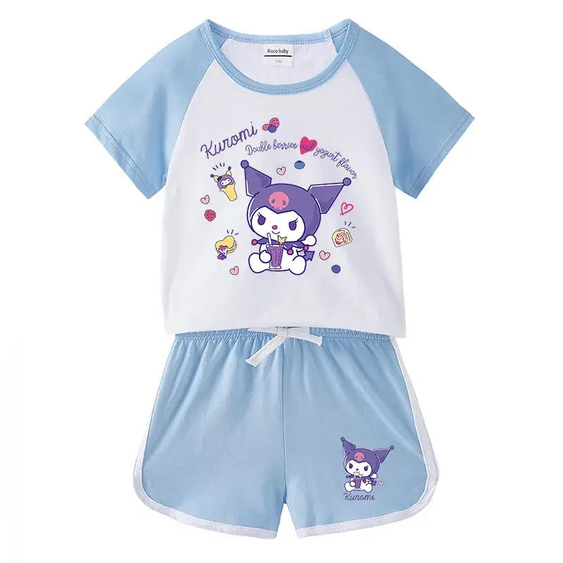 Pink Cartoon Short Shorts for Boys Girls Summer Casual Set - Image 4