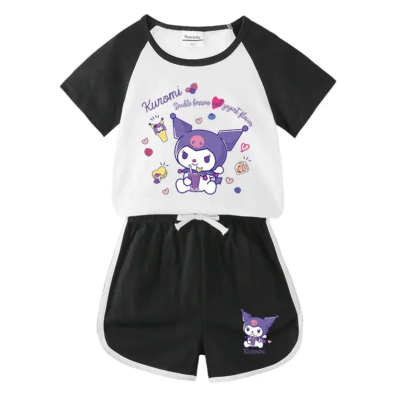 Pink Cartoon Short Shorts for Boys Girls Summer Casual Set - Image 6