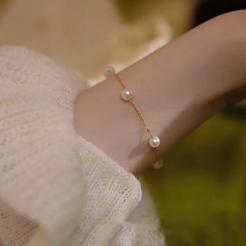 Natural Freshwater Pearl Bracelet for Women's Niche High-End Wear - Image 4