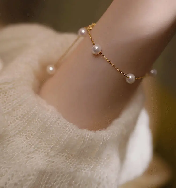 Natural Freshwater Pearl Bracelet for Women's Niche High-End Wear — feature 1