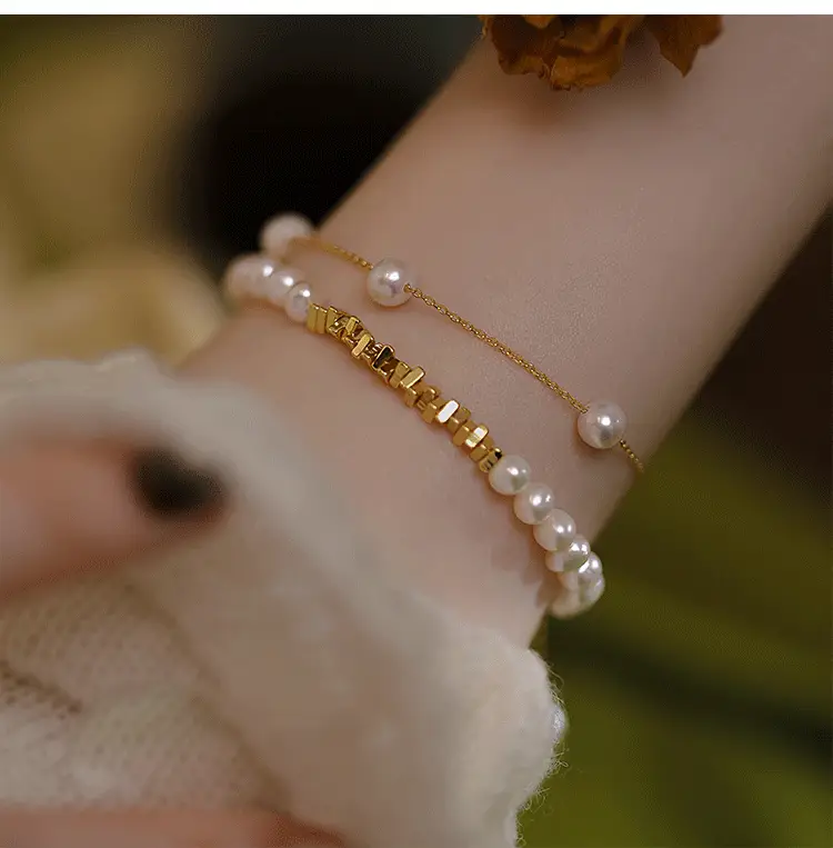 Natural Freshwater Pearl Bracelet for Women's Niche High-End Wear — feature 11