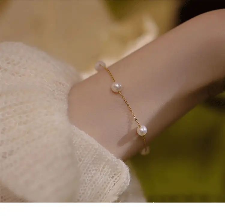 Natural Freshwater Pearl Bracelet for Women's Niche High-End Wear — feature 5