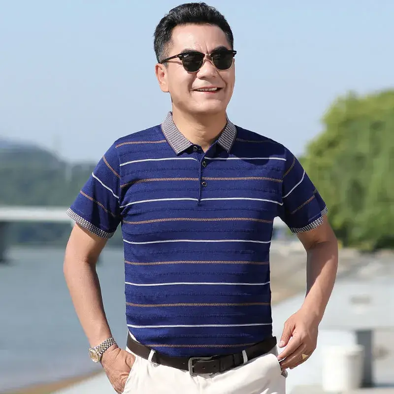 Dad's Maroon Polo T-Shirt Middle Age Summer Wear