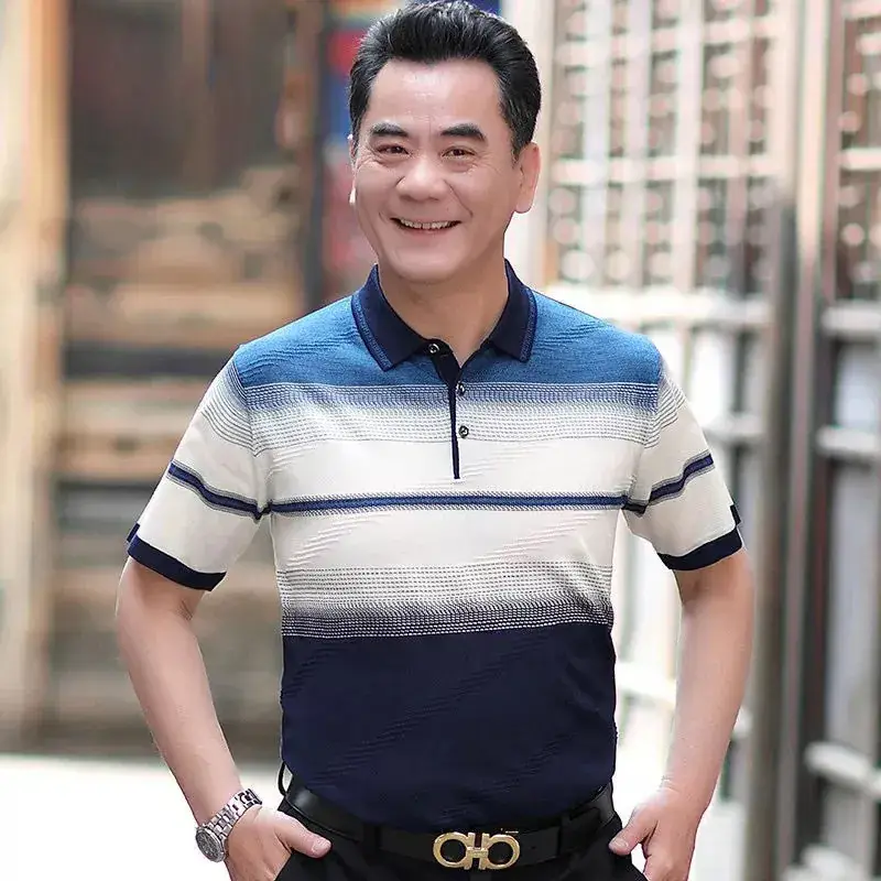 Dad's Maroon Polo T-Shirt Middle Age Summer Wear
