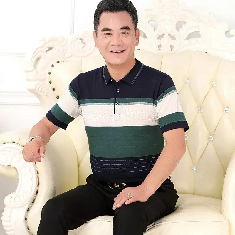 Dad's Maroon Polo T-Shirt Middle Age Summer Wear