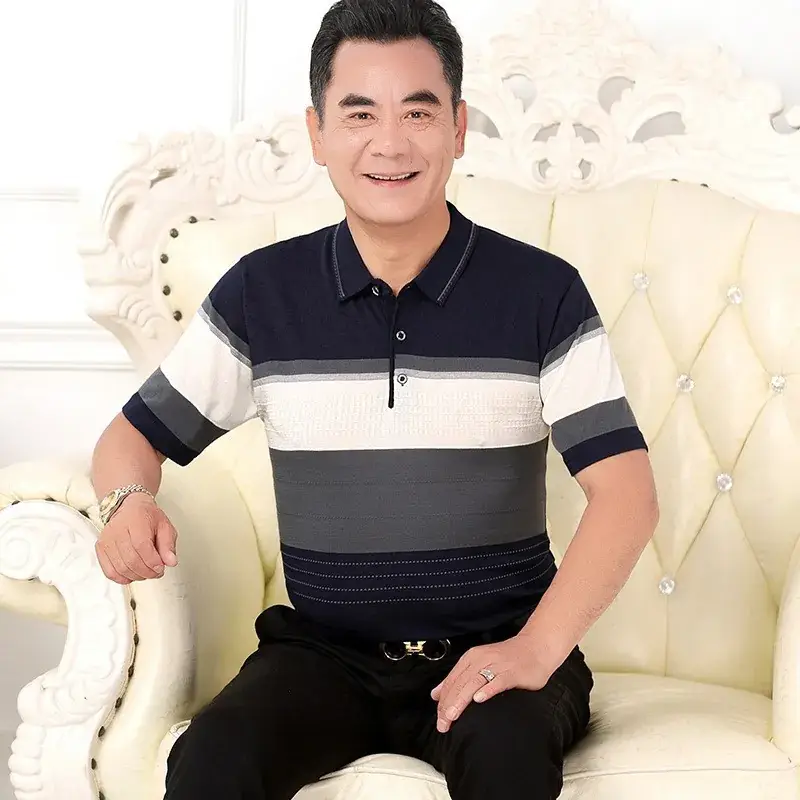 Dad's Maroon Polo T-Shirt Middle Age Summer Wear