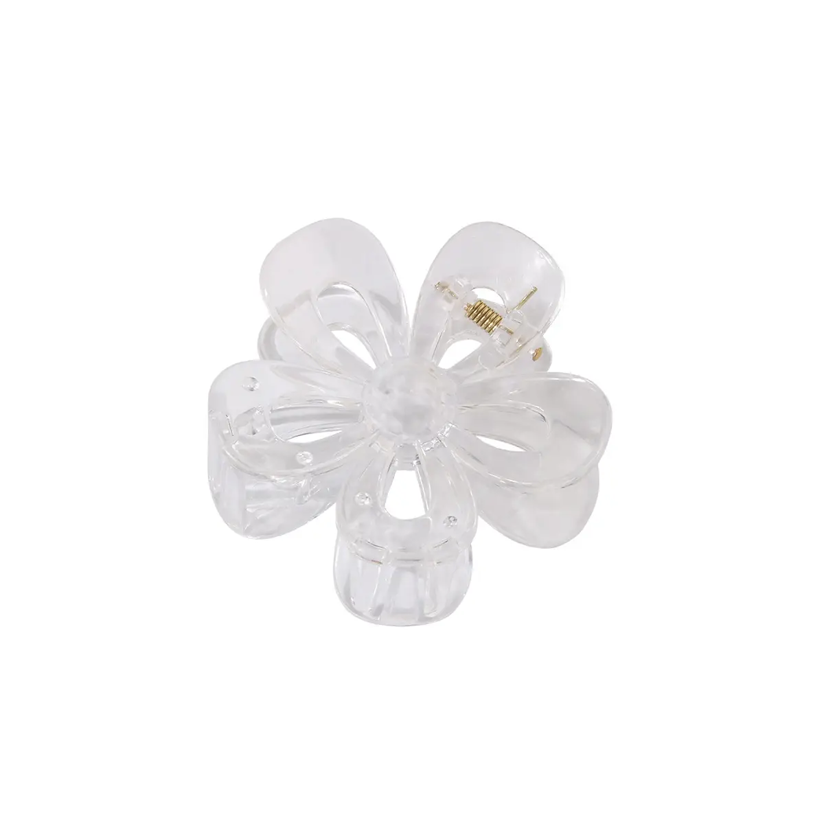 Hollow Flower Hair Clip White Acrylic Women's Back Clip - Image 20