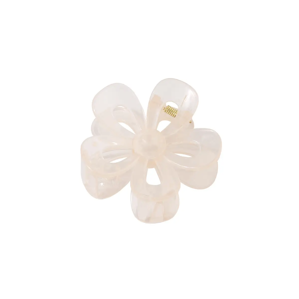 Hollow Flower Hair Clip White Acrylic Women's Back Clip - Image 21