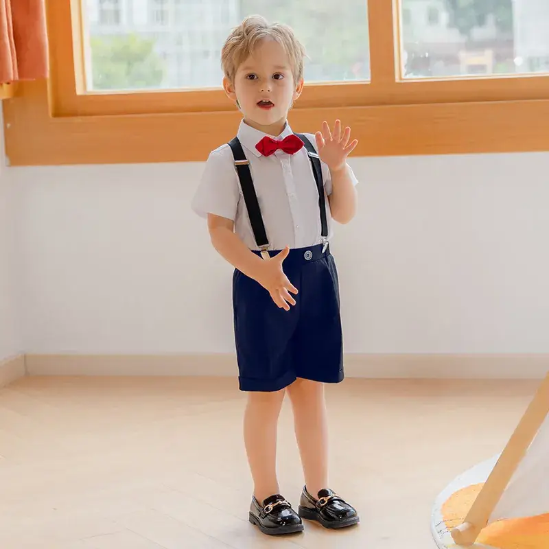 British Boy's Straps Pants Suit Summer Host Suit - Image 5
