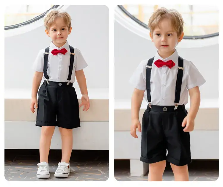British Boy's Straps Pants Suit Summer Host Suit — feature 14