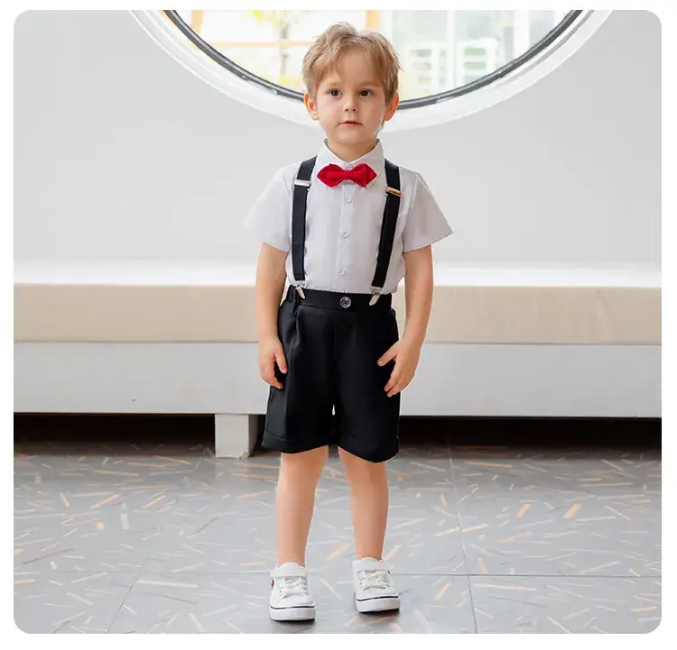 British Boy's Straps Pants Suit Summer Host Suit — feature 15