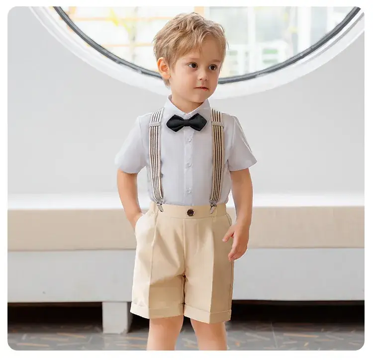 British Boy's Straps Pants Suit Summer Host Suit — feature 16