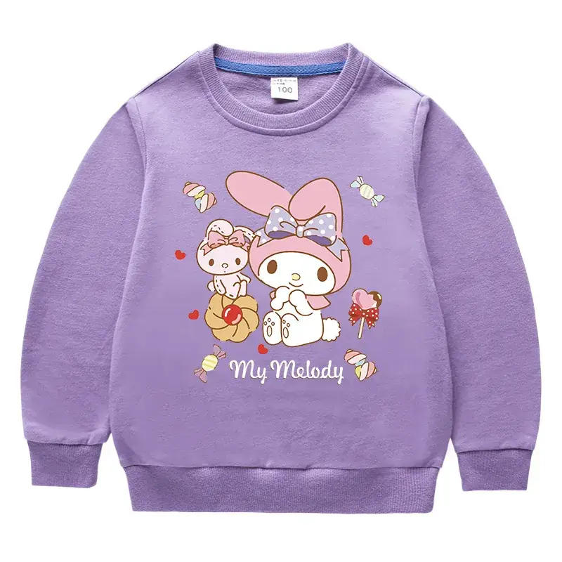Pink Cartoon Korean Crewneck Sweatshirt for Kids Medium